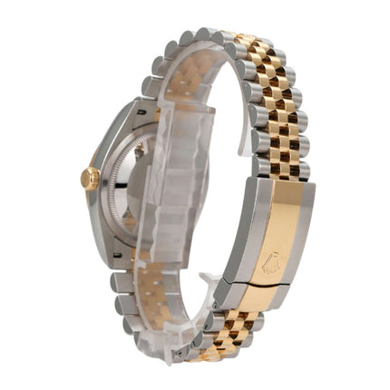 Rolex Datejust 36 Edelstahl Gold 126233 Silber R Diamant Jubile-Band seitliche Ansicht mit Jubilé Armband