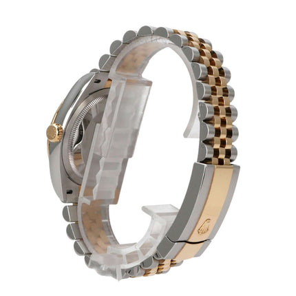 Rolex Datejust 36 Oystersteel Gelbgold 126233 Weiß Jubile-Band seitliche Ansicht des Armbands