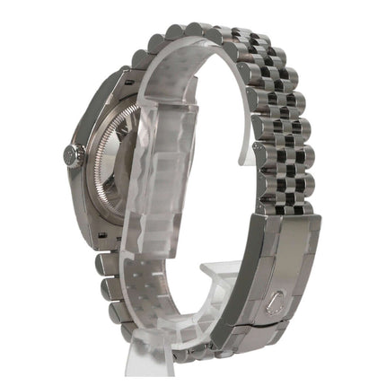 Rückansicht der Rolex Datejust 36 Oystersteel mit Jubilé-Armband, Referenz 126234, Edelstahl und 18 kt Weißgold.