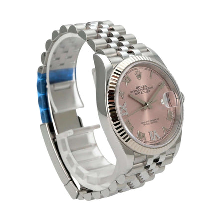 Rolex Datejust 36 Oystersteel Weißgold 126234 Pink R Diamant Jubile-Band mit rosafarbenem Zifferblatt