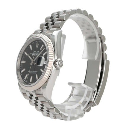 Rolex Datejust 36 in Oystersteel und Weißgold, schwarzes Zifferblatt, Jubile-Band, Ref. 126234
