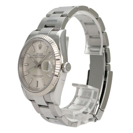 Rolex Datejust 36 Oystersteel Weißgold 126234 Silber Jubile-Band, elegante Herrenuhr mit silberfarbenem Zifferblatt