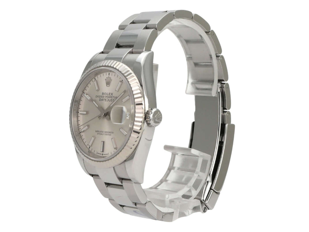 Rolex Datejust 36 Oystersteel Weißgold 126234 Silber Jubile-Band, elegante Herrenuhr mit silberfarbenem Zifferblatt