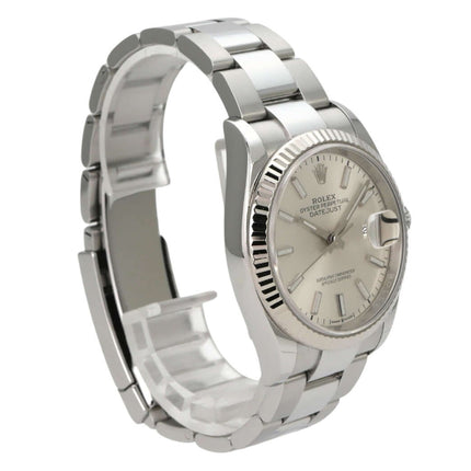 Rolex Datejust 36 Oystersteel Weißgold 126234 Silber Jubile-Band, eleganter Luxus-Datumschronometer