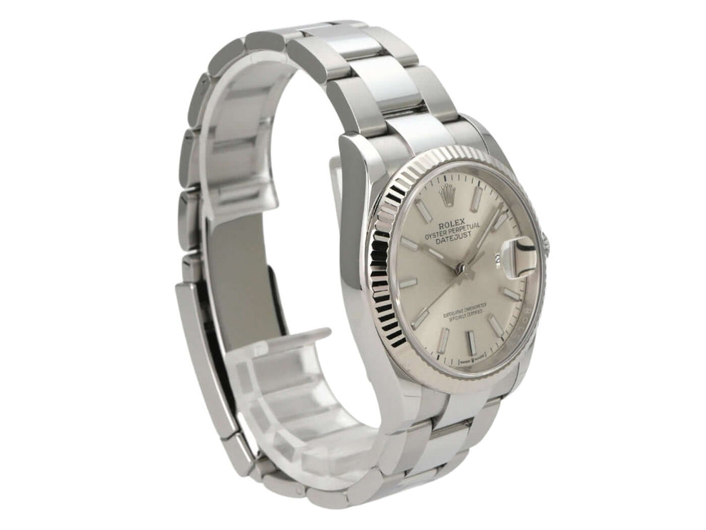 Rolex Datejust 36 Oystersteel Weißgold 126234 Silber Jubile-Band, eleganter Luxus-Datumschronometer