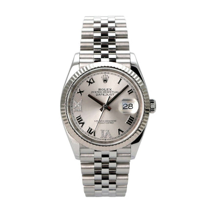 Rolex Datejust 36 Oystersteel Weißgold 126234 Silber R Diamant Jubile-Band