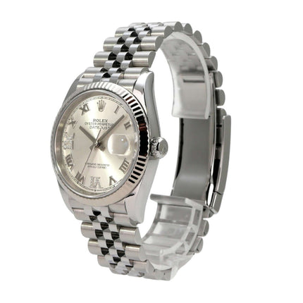 Rolex Datejust 36 Oystersteel Weißgold 126234 Silber R Diamant Jubile-Band