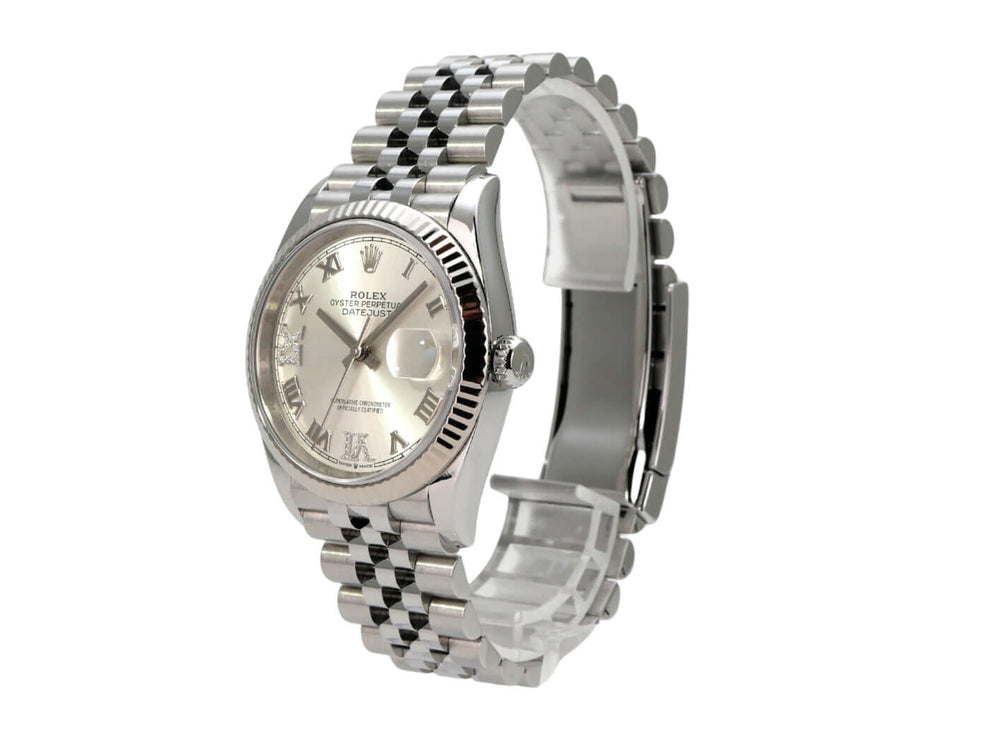 Rolex Datejust 36 Oystersteel Weißgold 126234 Silber R Diamant Jubile-Band