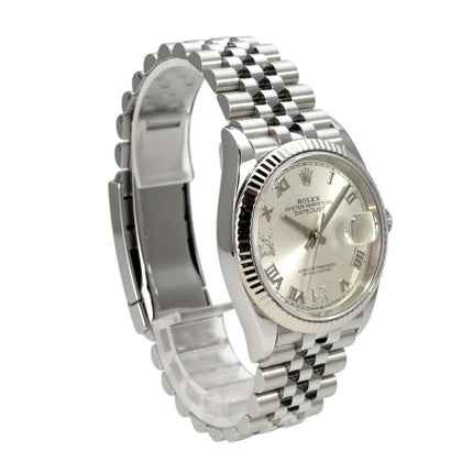 Rolex Datejust 36 Oystersteel Weißgold 126234 Silber R Diamant Jubile-Band