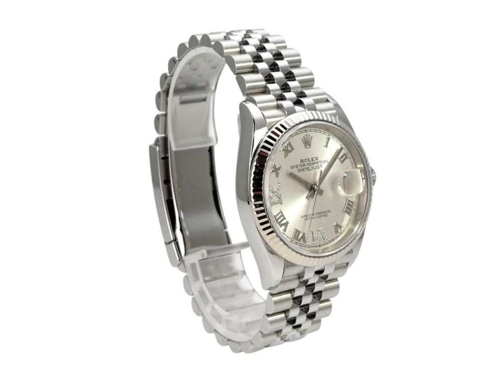 Rolex Datejust 36 Oystersteel Weißgold 126234 Silber R Diamant Jubile-Band
