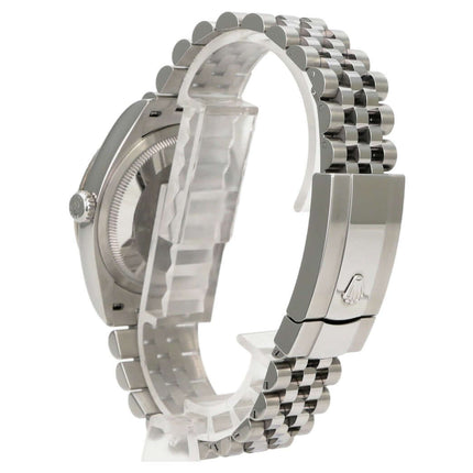 Rolex Datejust 36 Oystersteel Weißgold 126234 Schwarz DIA Jubile-Band, Edelstahlarmband und Weißgold-Lünette