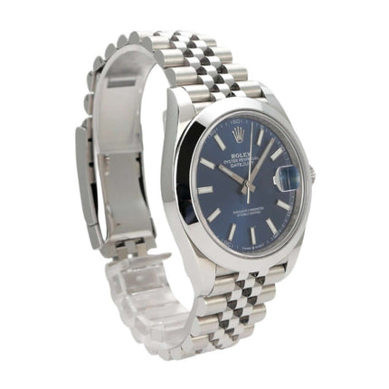 Rolex Datejust 41 Edelstahl 126300 mit blauem Zifferblatt und Jubile Edelstahlband