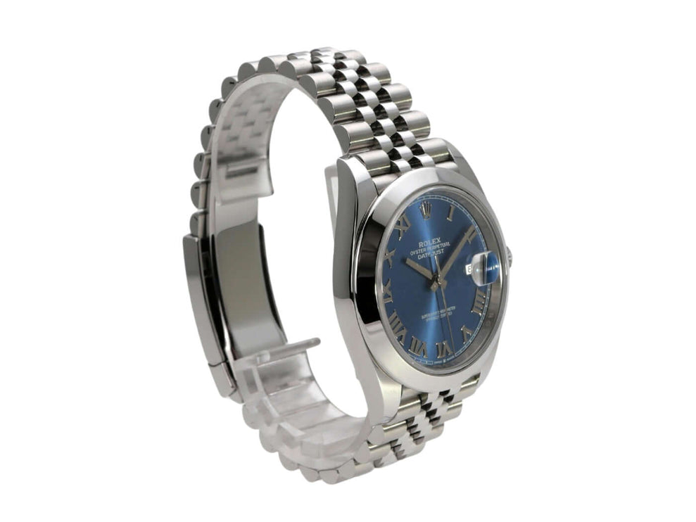 Rolex Datejust 41 aus Oystersteel mit blauem Zifferblatt und Jubileeband, Ref. 126300.