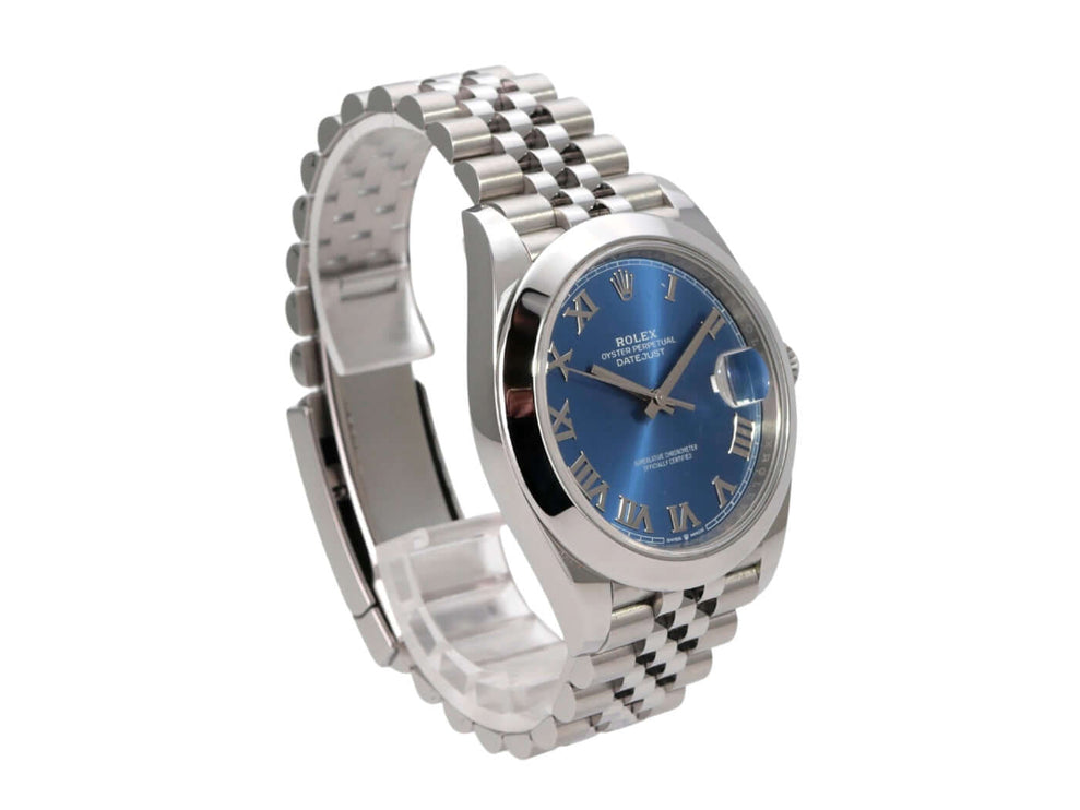 Rolex Datejust 41 Oystersteel 126300 Blau Römisch Jubile-Band mit blauem Zifferblatt und Edelstahlband