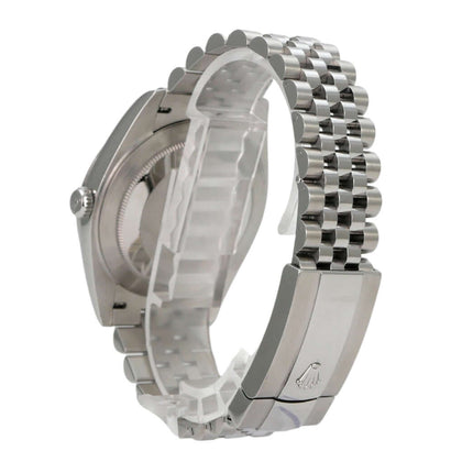 Rolex Datejust 41 Oystersteel 126300 Blau Römisch Jubile-Band seitliche Ansicht mit Edelstahlband