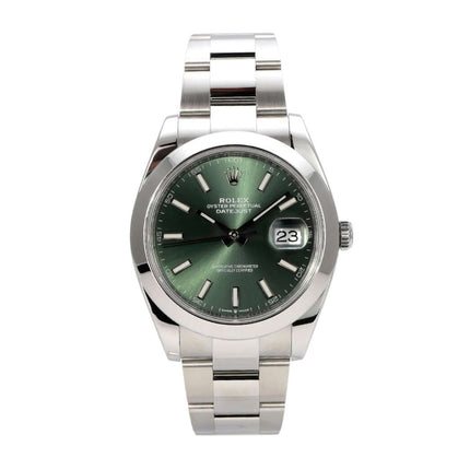 Rolex Datejust 41 Edelstahl 126300 Mintgrün mit mintgrünem Zifferblatt und Oyster-Edelstahlband