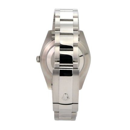 Rolex Datejust 41 Edelstahl 126300 Mintgrün, Ansicht der Uhr von der Seite mit Oyster-Band.