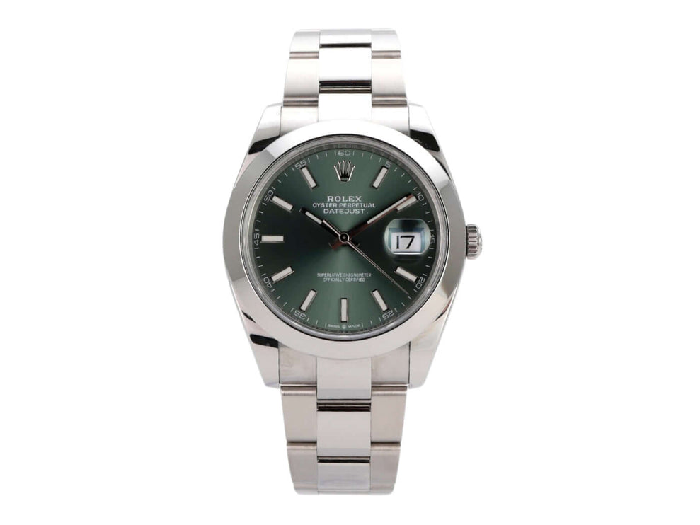 Rolex Datejust 41 Edelstahl 126300 mit mintgrünem Zifferblatt, 41 mm, Automatikwerk, Oyster-Band.