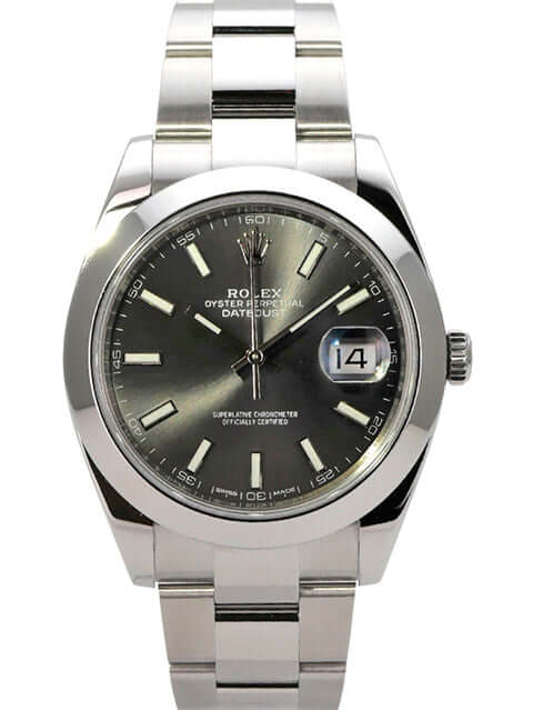 Rolex Datejust 41 Edelstahl 126300 Rhodium mit rhodiumfarbenem Zifferblatt und Oyster Edelstahlband