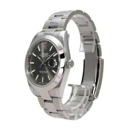 Rolex Datejust 41 Edelstahl 126300 Rhodium mit rhodiumfarbenem Zifferblatt und Oyster Edelstahlband.