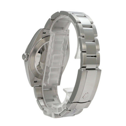 Rolex Datejust 41 Edelstahl 126300 Rhodium Ansicht der Uhr mit Edelstahlarmband und Gehäuse.