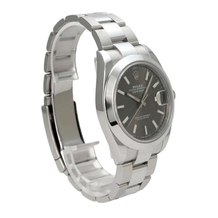 Rolex Datejust 41 Edelstahl 126300 Rhodium mit rhodiumfarbenem Zifferblatt und Oyster-Edelstahlband