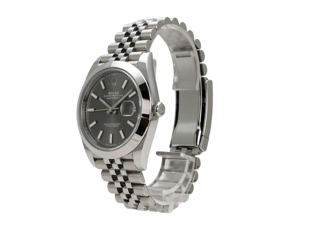 Rolex Datejust 41 Edelstahl 126300 mit rhodiumfarbenem Zifferblatt und Jubile-Armband