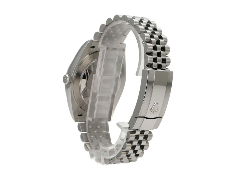 Rolex Datejust 41 Edelstahl 126300 mit Jubile-Band und Faltschließe in poliertem Edelstahl.