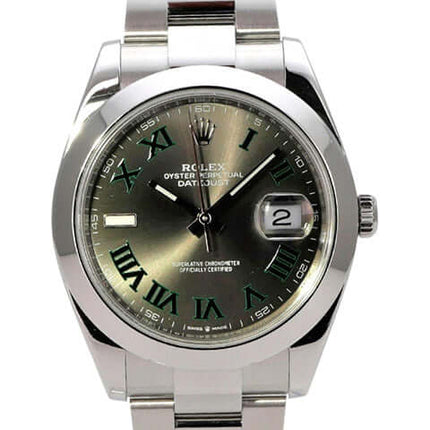Rolex Datejust 41 Edelstahl 126300 Rhodium Römisch mit Oyster-Band und Datumsanzeige