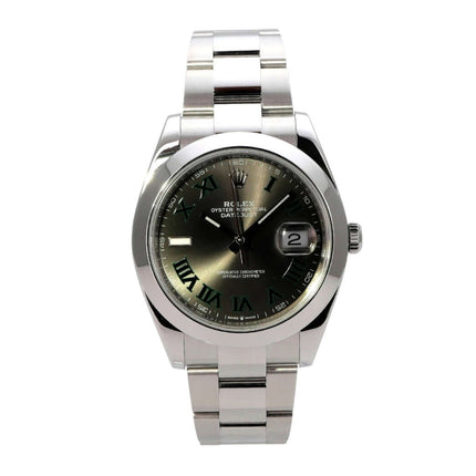 Rolex Datejust 41 Edelstahl 126300 Rhodium Römisch mit Oyster-Band und Datumsanzeige