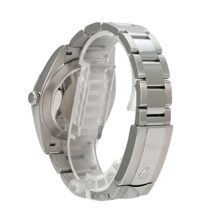 Rolex Datejust 41 Edelstahl 126300 Rhodium Römisch Hinteransicht des armbandes und Gehäuses