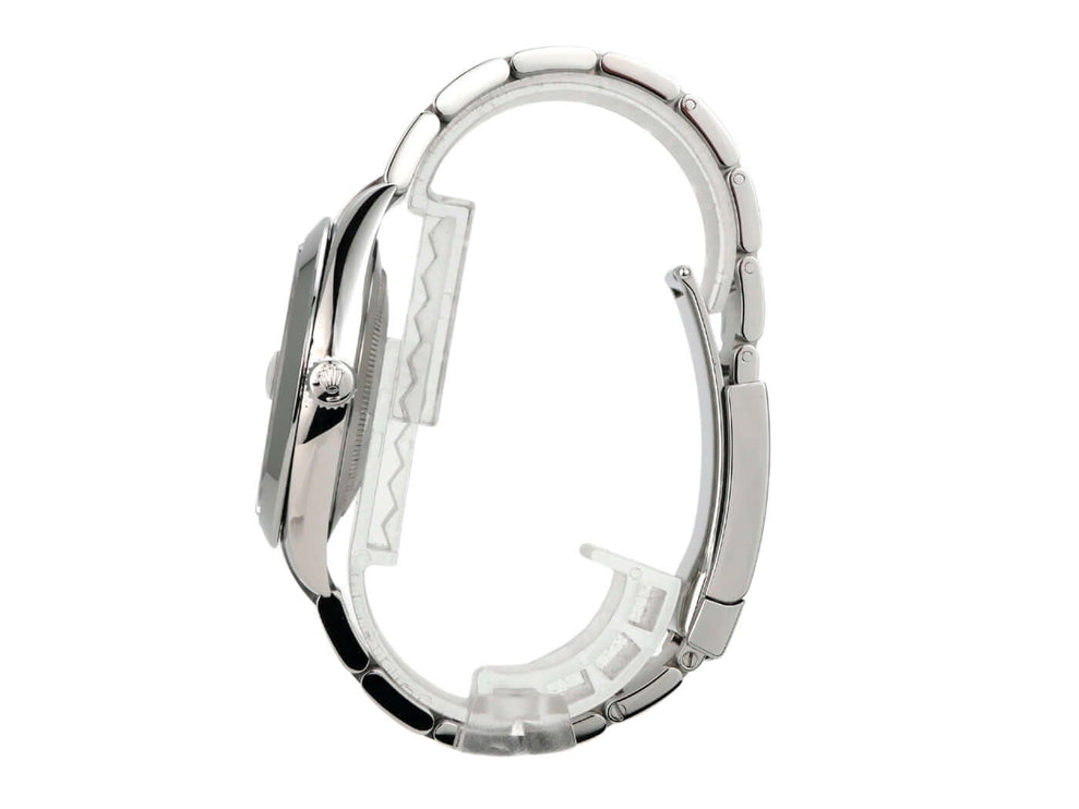 Rolex Datejust 41 Edelstahl 126300 Rhodium Römisch seitliche Ansicht mit poliertem und satiniertem Edelstahlarmband