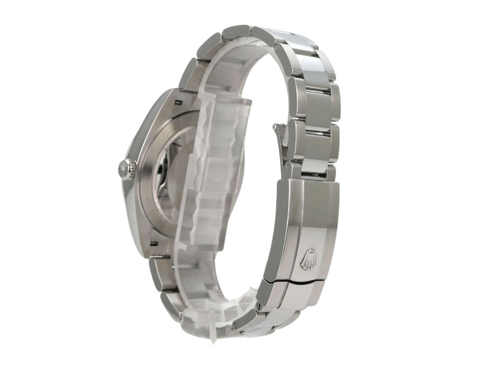 Rolex Datejust 41 Edelstahl 126300 Rhodium Römisch seitliche Ansicht des Armbands.