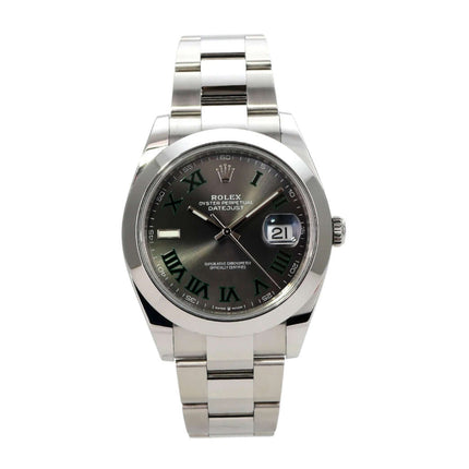 Rolex Datejust 41 Edelstahl 126300 Rhodium Römisch Uhr mit römischen Ziffern und Datumsanzeige