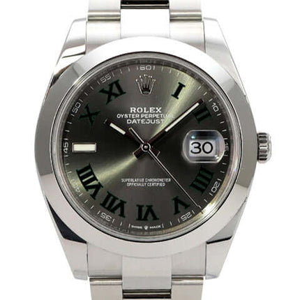 Rolex Datejust 41 Edelstahl 126300 Rhodium Römisch, 41 mm, Oyster-Band, Datumsanzeige