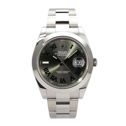 Rolex Datejust 41 Edelstahl 126300 Rhodium Römisch mit Oyster-Band und Datum, Luxusarmbanduhr