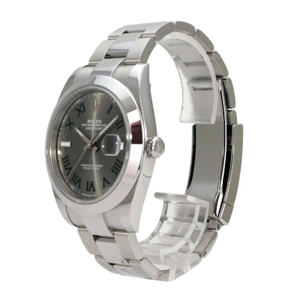 Rolex Datejust 41 Edelstahl 126300 Rhodium Römisch mit Oyster-Band und römischem Zifferblatt