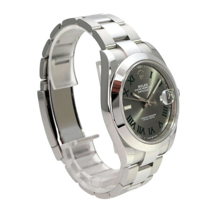 Rolex Datejust 41 Edelstahl 126300 Rhodium Römisch mit Oyster-Band und Datum, poliertes Edelstahlgehäuse