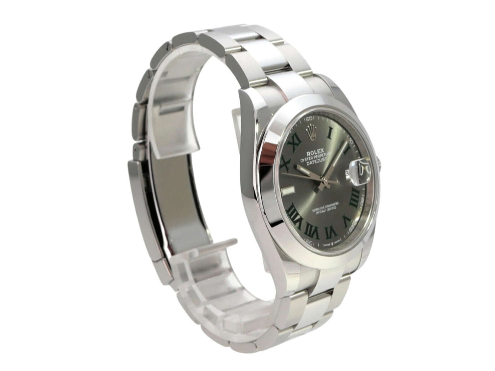 Rolex Datejust 41 Edelstahl 126300 Rhodium Römisch mit Oyster-Band und Datum, poliertes Edelstahlgehäuse