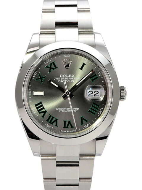Rolex Datejust 41 Edelstahl 126300 Rhodium Römisch mit rhodiumfarbigem Zifferblatt und römischen Ziffern.