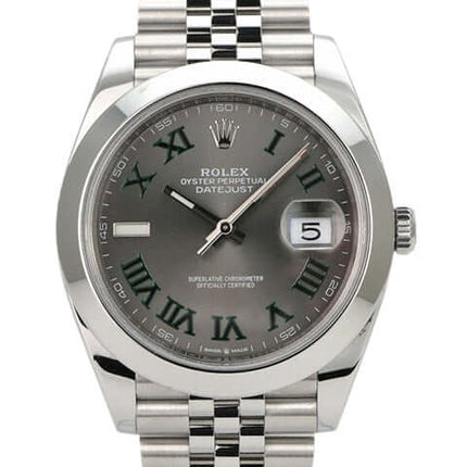 Rolex Datejust 41 Edelstahl 126300 Rhodium Römisch Jubile-Band, 41 mm Edelstahl, rhodiumfarbenes Zifferblatt