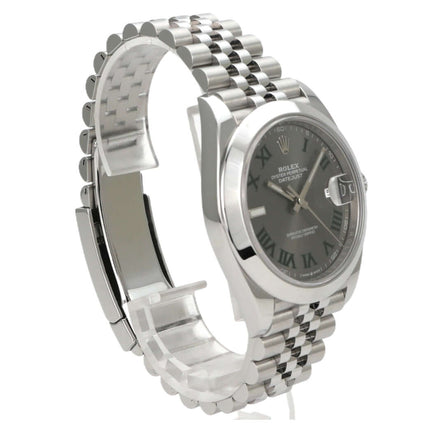 Rolex Datejust 41 Edelstahl 126300 Rhodium Römisch Jubile-Band mit Edelstahlgehäuse und römischem Zifferblatt