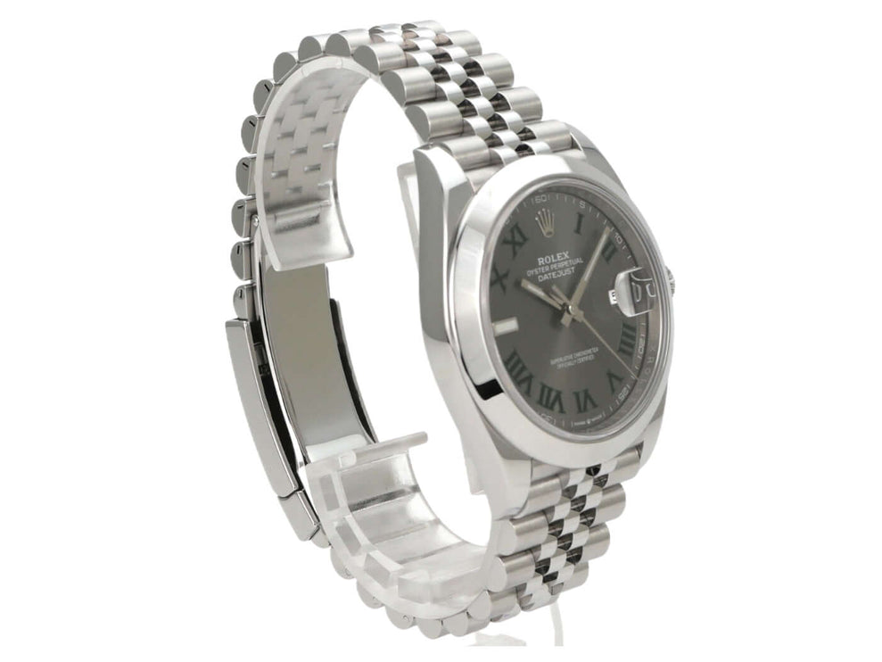 Rolex Datejust 41 Edelstahl 126300 Rhodium Römisch Jubile-Band mit Edelstahlgehäuse und römischem Zifferblatt
