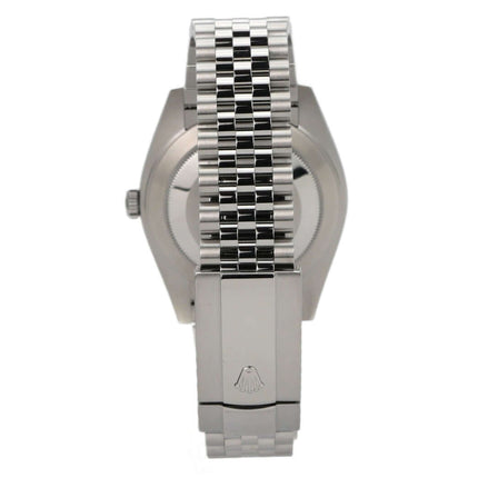 Rolex Datejust 41 Edelstahl 126300 Rhodium Römisch Jubile-Band, Rückansicht mit Edelstahlarmband