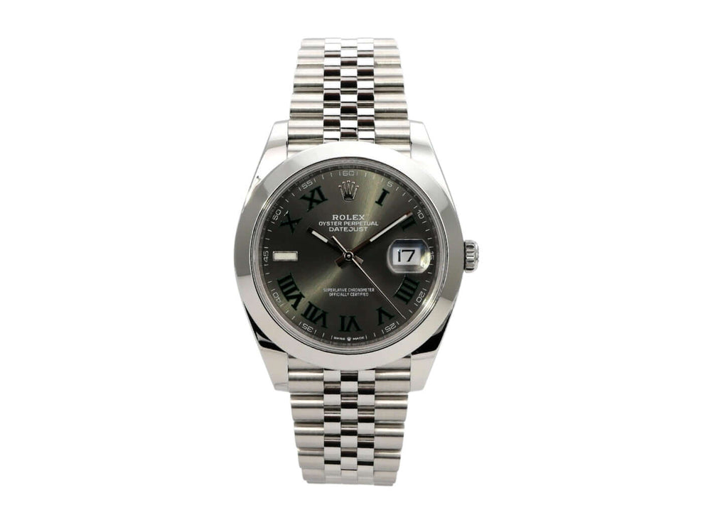 Rolex Datejust 41 Edelstahl 126300 Rhodium Römisch Jubile-Band mit rhodiumfarbenem Zifferblatt und Edelstahlband