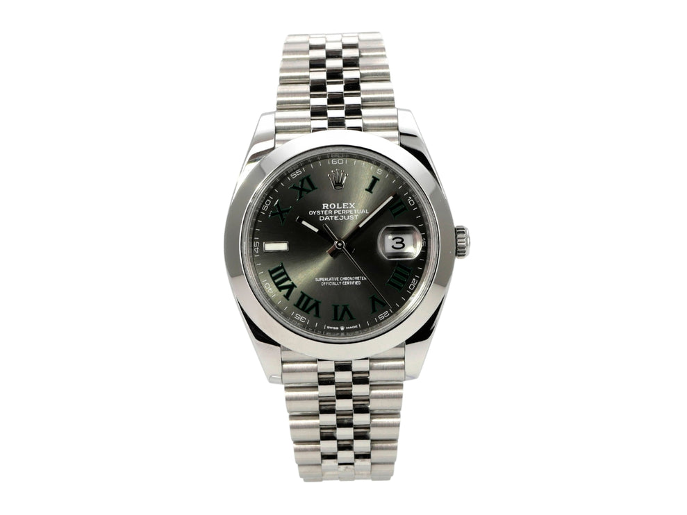 Rolex Datejust 41 Edelstahl 126300 Rhodium Römisch Jubile-Band mit Jubilé-Band und römischem Zifferblatt