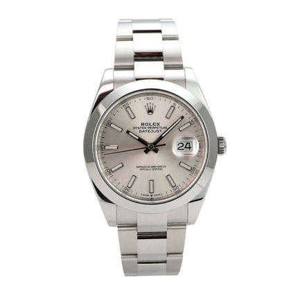 Rolex Datejust 41 Edelstahl 126300 Silber – Edelstahlarmband, silbernes Zifferblatt, Datumsanzeige