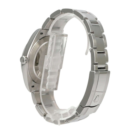 Rolex Datejust 41 Edelstahl 126300 Silber, Rückansicht mit Oysterband und poliertem Edelstahlgehäuse