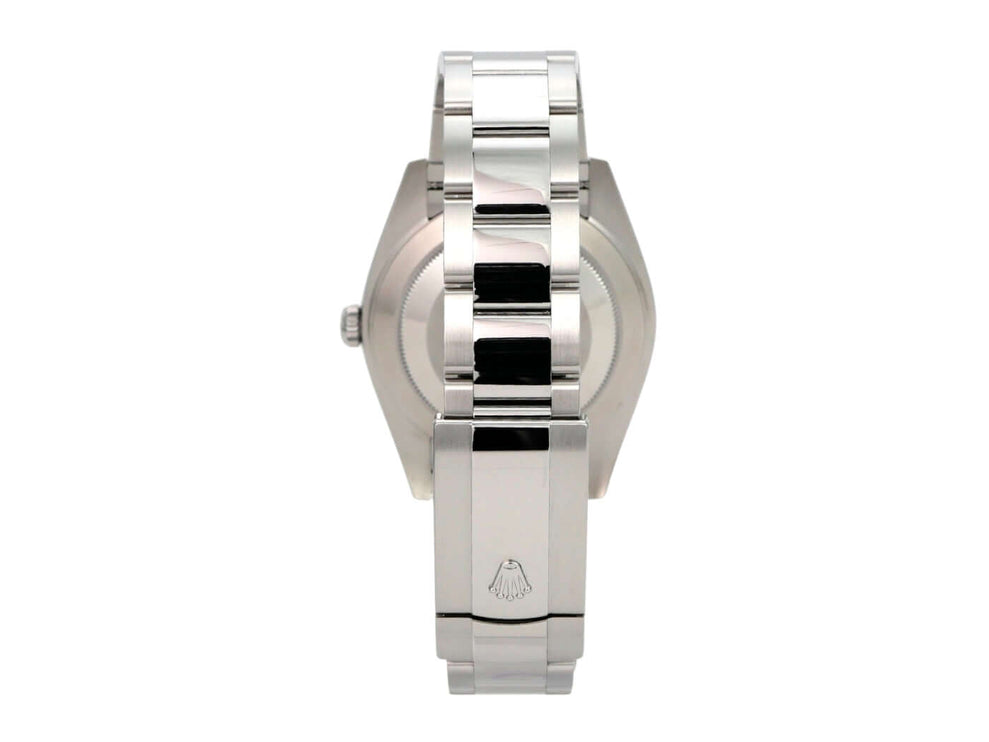 Rolex Datejust 41 Edelstahl 126300 Silber, Rückansicht mit Oysterband und Edelstahlgehäuse