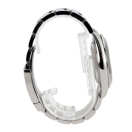 Rolex Datejust 41 Edelstahl Uhrenarmband seitliche Ansicht mit Oyster-Faltschließe und polierter Oberfläche.